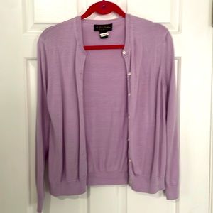 Women’s Brooks Brothers cardigan light purple size large 70% silk 30% cotton